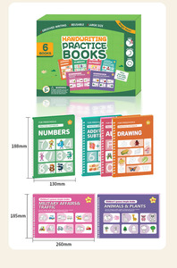 6 Book English Grooved Handwriting Practice Copybook Set for Kids Alphabet Numbers Drawing Preschool Learning - Product Image 2