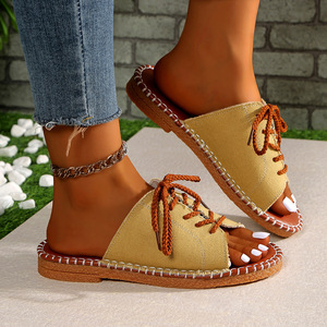 Sandales d'été 2026 pour femmes, style européen et américain, grande taille, semelle en caoutchouc, à brides croisées, plateforme, pour la plage - Product Image 4