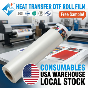 Rouleau DTF à pelage instantané à chaud et à froid de 24 pouces 60cm * 100m DTF Film de <span class=keywords><strong>transfert</strong></span> PET pour l'impression d'imprimante DTF - Product Image 1