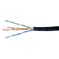 Cable Ethernet para Exteriores Cat5e U/UTP de 305 m, Resistente a la Intemperie, Profesional, con Revestimiento de PE de 24 AWG, Negro, Compatible con PoE para Cámaras IP Gigabit