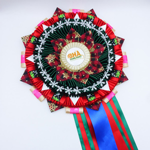 Rubans de récompense personnalisés, rosettes, médailles de vainqueur personnalisées, rubans de récompense en satin plissé faits à la main pour les concours équestres, les écoles et les événements - Product Image 3