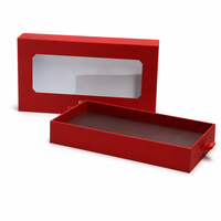Boîte en papier personnalisée : Boîte à tiroir avec fenêtre transparente, boîte de rangement haut de gamme pour cadeaux d'affaires