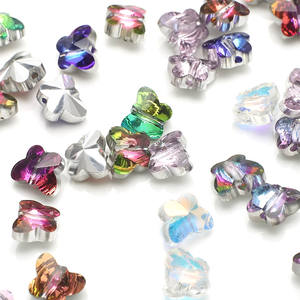 Zhubi Borealis 8MM cuentas de cristal de <span class=keywords><strong>mariposa</strong></span> para Collar Cuentas colgantes de cristal trasero de plata para la fabricación de joyas - Product Image 3