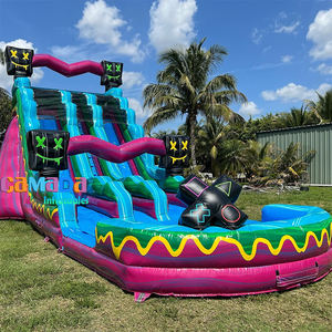 Toboggan gonflable commercial de piscine d'eau de taille et de couleur personnalisées pour la location de l'extérieur toboggan gonflable avec piscine - Product Image 4