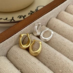 VIANRLA 25 Sterling Silber Einfache Aussage Gold Punk Twist Creolen für Frauen Charms Rock <span class=keywords><strong>Goth</strong></span> Party Schmuck Ohr schnalle - Product Image 1