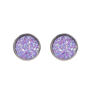 Round Gypsophila Crystal <strong>Druzy</strong> Hypoallergenic Engagement Stainless Steel Glitter <strong>Stud</strong> <strong>Earrings</strong> for Women - Product Image 6