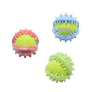 Famipet Fabricant En Gros Durable 2-en-1 Tpr <span class=keywords><strong>Pac</strong></span>-<span class=keywords><strong>man</strong></span> Conception Indestructable Chien <span class=keywords><strong>Jouet</strong></span> Pet <span class=keywords><strong>Jouet</strong></span> À Mâcher avec Balle De Tennis - Product Image 6