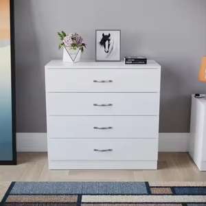 Modern White Wood Wardrobe Luxury Environmentally Friendly <strong>Bedside</strong> <strong>Table</strong> Bedroom Furniture <strong>Set</strong> <strong>Chest</strong> <strong>of</strong> <strong>Drawers</strong> - Product Image 1