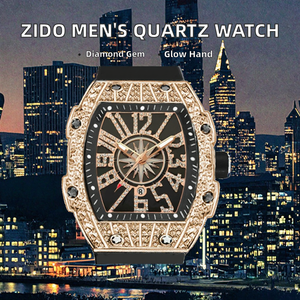 Reloj de Cuarzo de Alta Gama Zido, Modelo Sunflower para Hombre, Caja de Aleación, Calendario, Diamantes, Puntero Luminoso, Correa Acrílica - Product Image 2