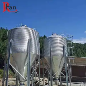 Silo de hoja galvanizada caliente, almacenamiento de granos de granja de aves de corral, precio de fabricante de alimentación de pollo, venta