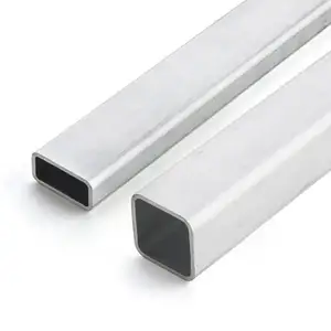 Proveedor chino tamaño estándar extruido sección hueca perfil de aluminio cuadrado rectángulo tubo rectangular con esquina redonda
