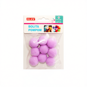Pompon Ilan Bolita 3.0 Cm Viola per Decorazioni Artigianali - Product Image 2