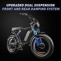 Vélo de montagne électrique sans chaîne 20 pouces Emoko C91 2025 avec fourche à suspension hydraulique en alliage d'aluminium et batterie au lithium, moteur sans balais