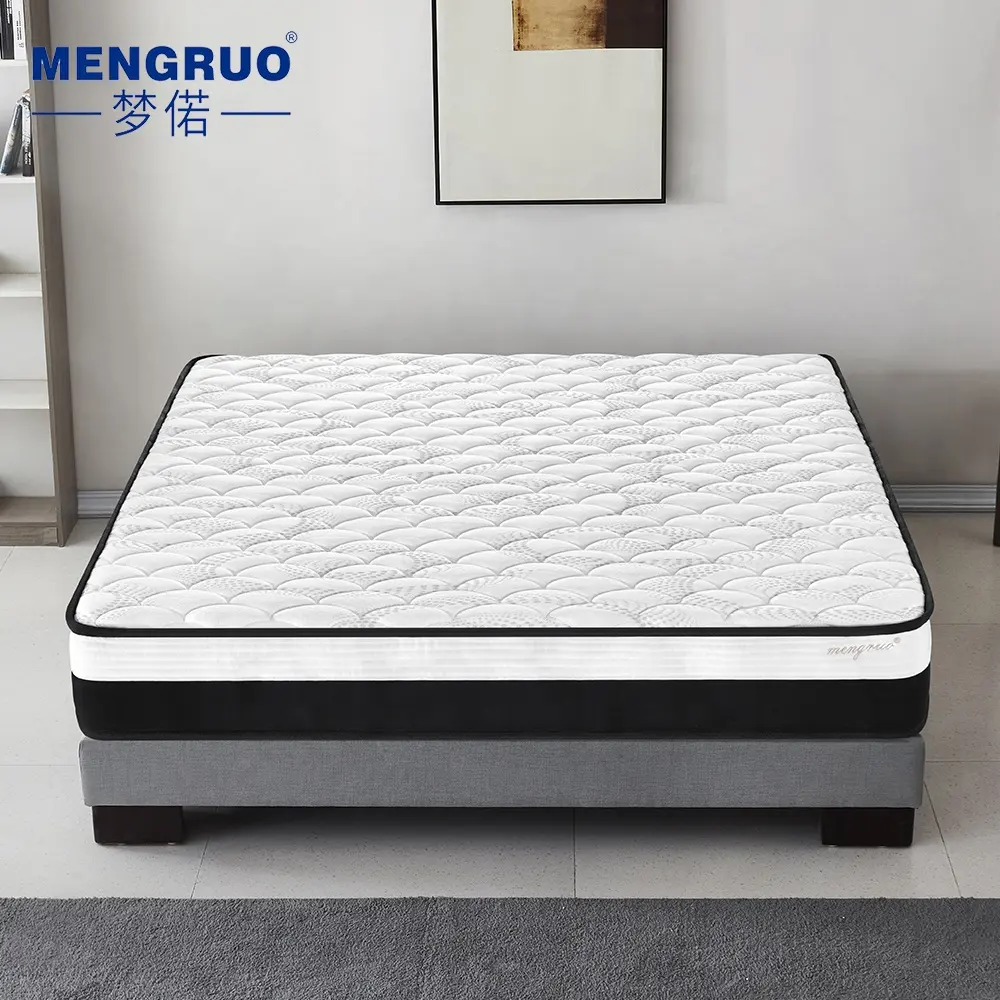 Wholesalers soft queen size hybrid fabric bedroom sleep hotel mattresses 5-zone pocket spring mattress rolled up in a carton box