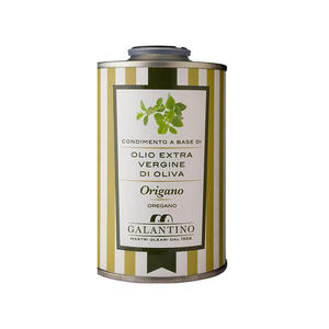 Aceite de Oliva Galantino con Sabor a Orégano, Latas de 250 ml (12 por Caja) - Aceite de Cocina Italiano de Puglia, Fraccionado, Listo para Usar - Product Image 1