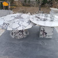 Table ronde blanche en marbre pour alto Calacatta pour meubles de salon modernes
