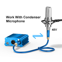 Vente en gros usine Nouveau produit 2026 Alimentation fantôme portable 48V avec interface USB pour microphone de studio à condensateur