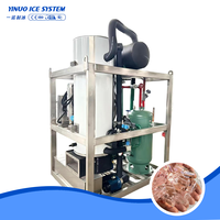 Machine à glaçons industrielle à refroidissement par eau, 1000 kg/jour, commerciale, tube, 220V, haute précision, acier inoxydable, facile à utiliser