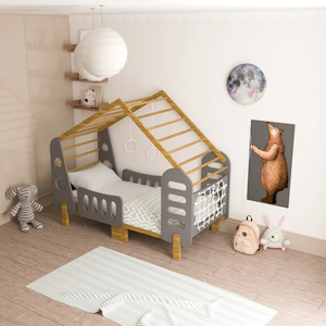 Lit de sol en nylon peluche Montessori pour tout-petits avec ensemble de gymnastique d'intérieur pour l'école et les centres commerciaux - Product Image 5