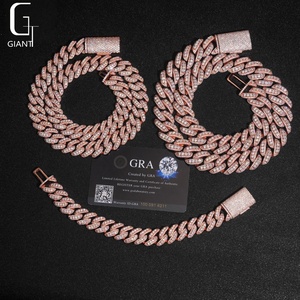 Collana Cubana in <span class=keywords><strong>Moissanite</strong></span> Argento 925, Catena Cubana Grande e Pesante HipHop Iced Out, Supera il Test del Diamante - Vendita Calda - Product Image 5