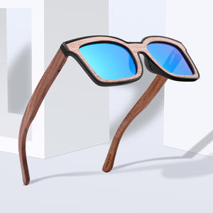 Neue Vintage Holz brille Herren High-End quadratische polarisierte Sonnenbrille mit UV400 TAC Gläsern - Product Image 2
