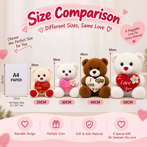 Orsacchiotto di <span class=keywords><strong>Peluche</strong></span> Personalizzato con Cuscino a Cuore, Animali di <span class=keywords><strong>Peluche</strong></span> con Scritta '<span class=keywords><strong>Ti</strong></span> <span class=keywords><strong>Amo</strong></span>' per Acquirenti di Cartoline e Negozi di Regali - Product Image 3