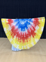 Drapeau de louange coloré pour spectacle de danse d'église, 190*140cm, demi-cercle, en soie multicolore avec bâtons robustes