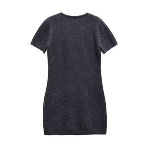 SHENZHU abbigliamento donna 2024 autunno nuovo semplice <span class=keywords><strong>grigio</strong></span> morbido girocollo a maniche corte Mini <span class=keywords><strong>abito</strong></span> 5536207 - Product Image 2