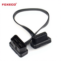 Connecteurs automobiles FOXECO OBD 16 broches, mâle-femelle, à âme en cuivre, isolés PVC, 12V, longueur personnalisée pour équipement de diagnostic de véhicule
