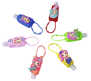 Botellas de viaje vacías con dibujos animados para niños, soporte de desinfectante de manos con funda de silicona, llavero portador de viaje, tamaño de botella con silicona - Product Image 3