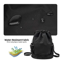 Sac à dos à cordon de serrage imperméable au design tendance avec GPS et panneau solaire, en polyester, sac de sport multifonctionnel