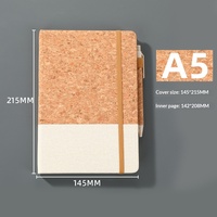 Nouvel ensemble de carnets A5 en PU à motif liège avec sangle – Idéal pour le bureau, les cadeaux d'affaires et les notes de réunion