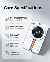 Caméra de Vlogging Portable Mini OEM ODM 8K Ultra HD 48MP WiFi Vision Nocturne Grand Angle 170° MicroSD Logo Personnalisé Vente en Gros Marque