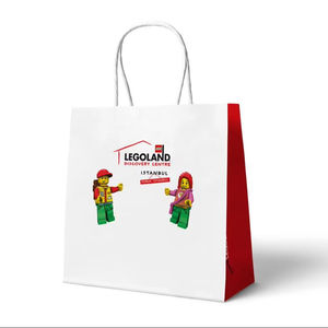 ถุงช้อปปิ้งกระดาษคราฟท์สีขาวพิมพ์แบบกำหนดเองมีด้ามจับแบบบิดเหมาะสำหรับบรรจุภัณฑ์ที่ใช้ซ้ำได้และเป็นมิตรต่อสิ่งแวดล้อม - Product Image 1