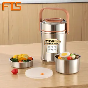Fiambrera térmica de acero inoxidable con aislamiento portátil contenedor de alimentos fiambrera Bento FTS
