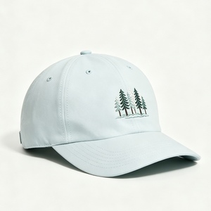 Custom 6 <b>Panel</b> <b>Light</b> Blue Baseball Cap Pine Tree Embroidery Adjustable Dad Hat Breathable Sun Protection Outdoor Sports Cap - Product Image 3