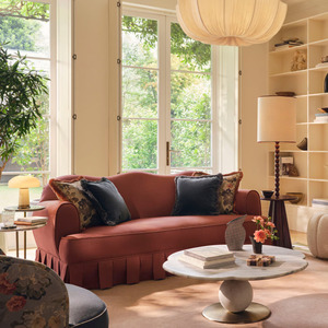 Sofá de Tres Plazas de Estilo Nórdico Minimalista, Tamaño Personalizable, Sofá de Tela de Lino para Sala de Estar, Apto para Apartamentos y Hoteles - Product Image 1