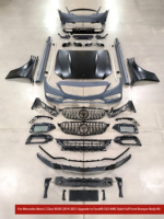 Kit de Carrocería Nuevo para Benz Clase C W205 2019-2021, Actualización a C63 AMG, Parachoques + Rejilla GT + Faldones Laterales + Capó, 1 Año de Garantía