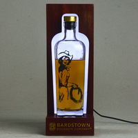 Vietnam usine acrylique liqueur LED éclairé bouteille de vin présentateur support personnalisé présentoir en bois casier à vin