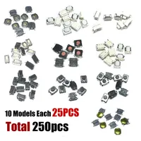 Kit de 250 boutons poussoirs en plastique pour télécommande de voiture avec micro-interrupteurs tactiles, emballé en boîte