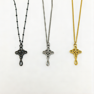 Collier Pendentif Croix <span class=keywords><strong>Celtique</strong></span> en Acier Inoxydable Étanche, Bijoux Vintage pour Hommes et Femmes, Cadeau de Foi Religieuse, Vente en Gros - Product Image 1