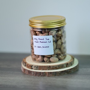 Noix de cajou salées du Vietnam de première qualité en pot rond de 250 g (couvercle en aluminium doré) - Fabrication OEM disponible et origine d'usine - Product Image 3