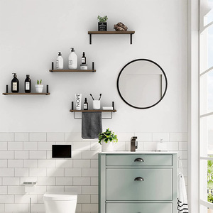 Decoración para el hogar, sala de estar, estante colgante montado en la pared, estantes de pared flotantes de madera - Product Image 3