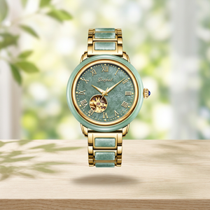 Reloj de pulsera elegante para hombre, de jadeíta, totalmente automático, mecánico, con números romanos, resistente al agua hasta 50m, envío directo - Product Image 6
