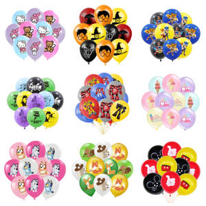 ลูกโป่งยางพาราลายการ์ตูนสีสันสดใสขนาด 12 นิ้ว สำหรับเติมก๊าซฮีเลียมหรืออากาศ เหมาะสำหรับงานวันเกิดเด็ก งานเลี้ยงฉลองทารกแรกเกิด และตกแต่งงานปาร์ตี้ - Product Image 1