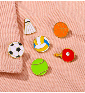 Sport Pin Cartoon Soccer Basketball <b>Badminton</b> Sports Badge Creative Games Brooch For Gifts For Backbag For Pencil Case - Product Image 4