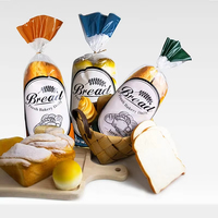 Sac en plastique transparent avec fermeture à torsion et étiquette personnalisée pour l'emballage de pain de mie de boulangerie, vente en gros d'usine OEM ODM