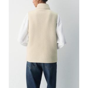 FOXA Womens Fleece <b>Vest</b> Oversized Zip Front Warm Fall Winter Outerwear With Pockets Lightweight Mockneck <b>Top</b> - Product Image 2