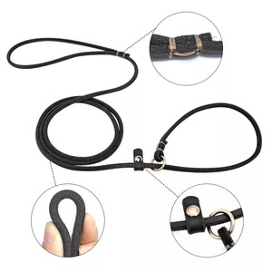 Venta al por mayor de cuero genuino enrollado perro Correa antideslizante entrenamiento caminar P cadena Show Collar plomo - Product Image 4