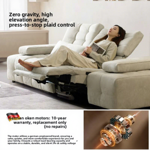 Canapé moderne trois places en <span class=keywords><strong>tissu</strong></span>, multifonctionnel, sans dépendance murale, à dossier haut réglable, écologique, avec télécommande coulissante - Product Image 3